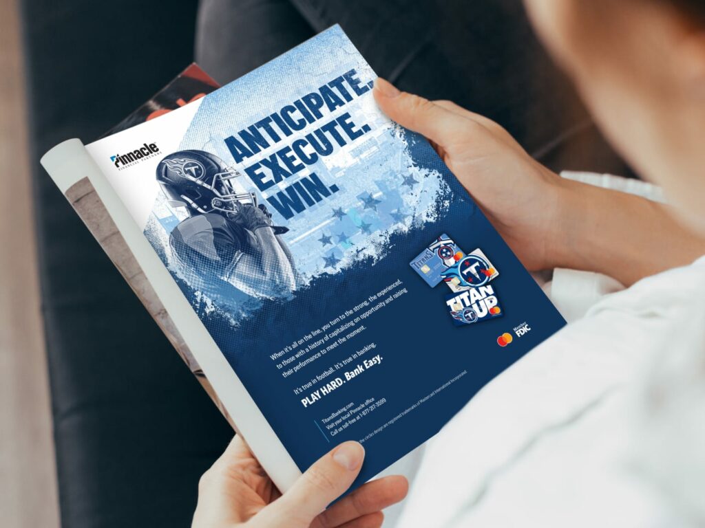 Pinnacle Bank Titans debit card yearbook ad