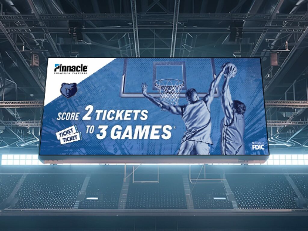 Grizzlies big screen ad in stadium