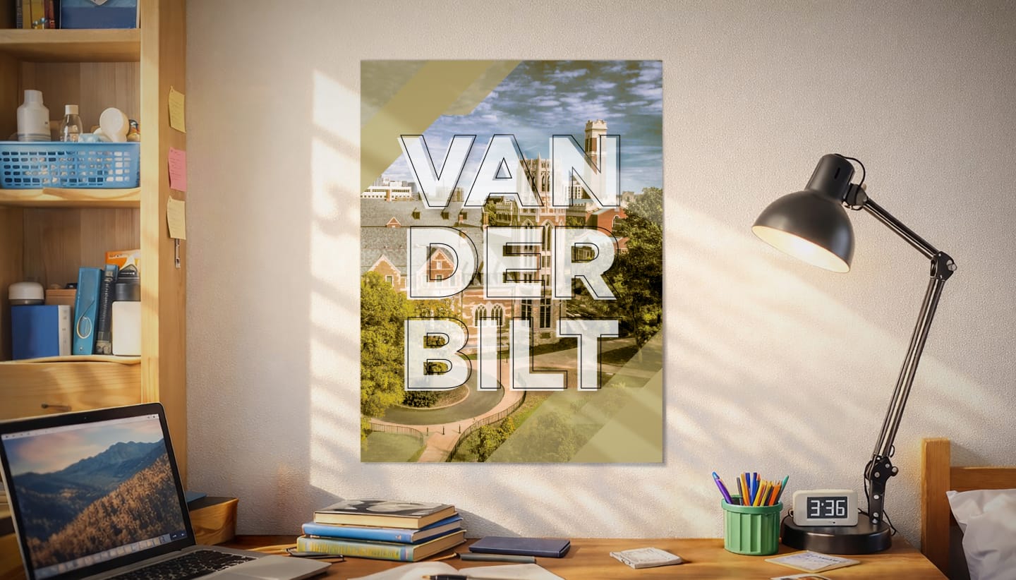 Vanderbilt poster on dorm wall