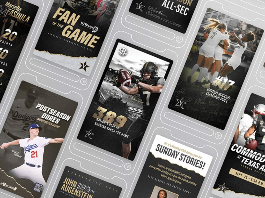 Vanderbilt University athletics social posts