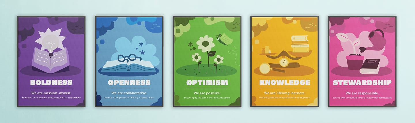 Governor's Early Literacy Foundation value posters