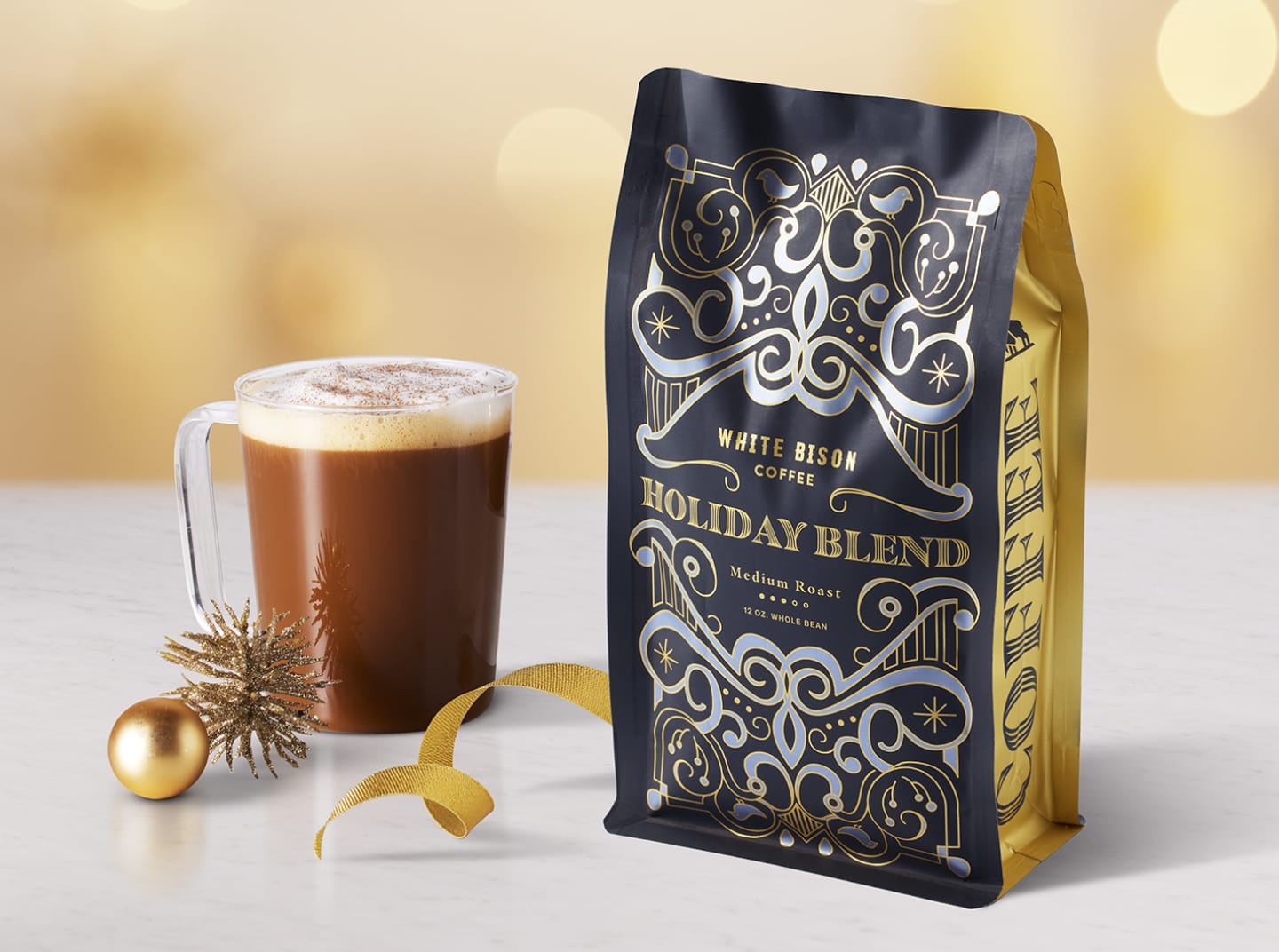 White Bison holiday blend coffee bag