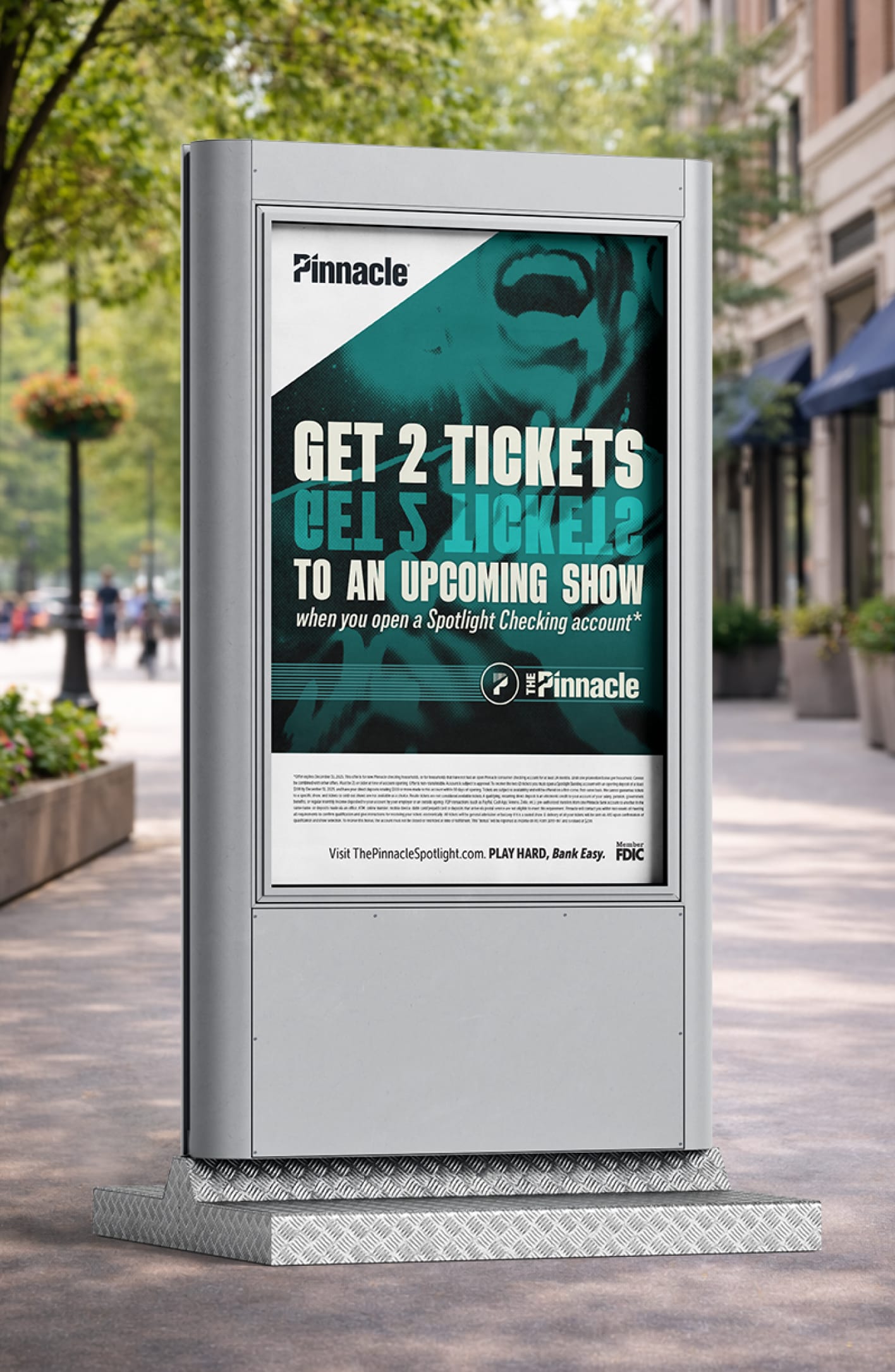 Street poster ad for Pinnacle Spotlight