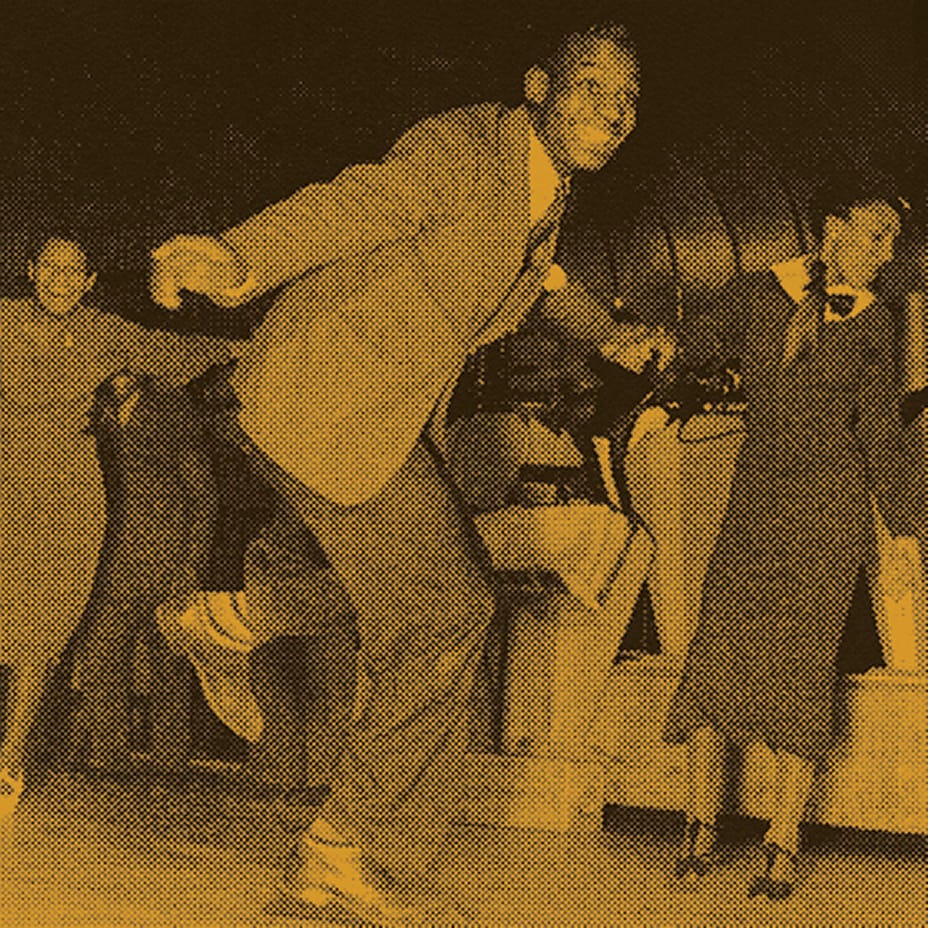 Vintage halftone image of dancing
