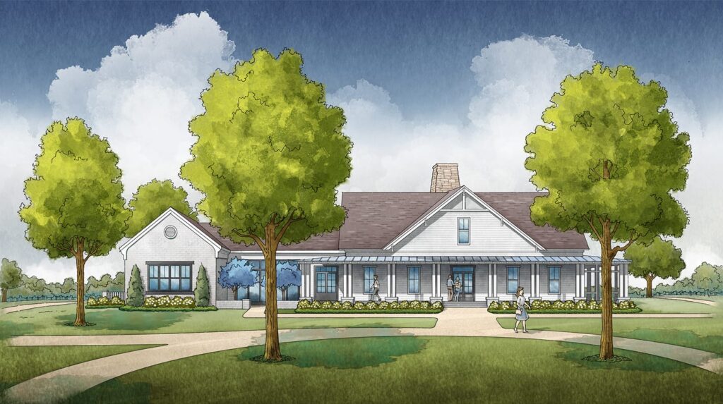 watercolor of Durham Farms farmhouse