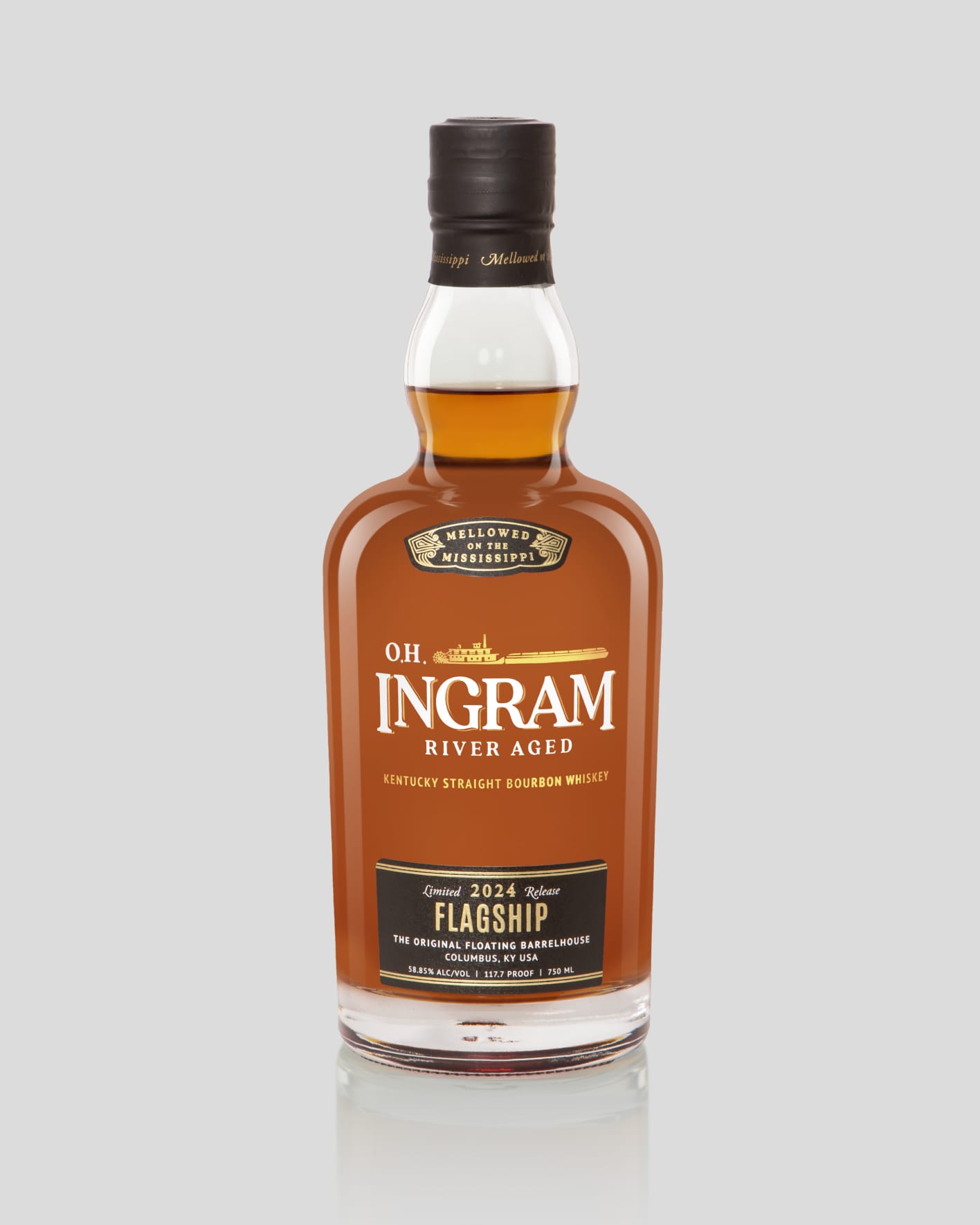 O.H. Ingram bourbon bottle 3D rendering