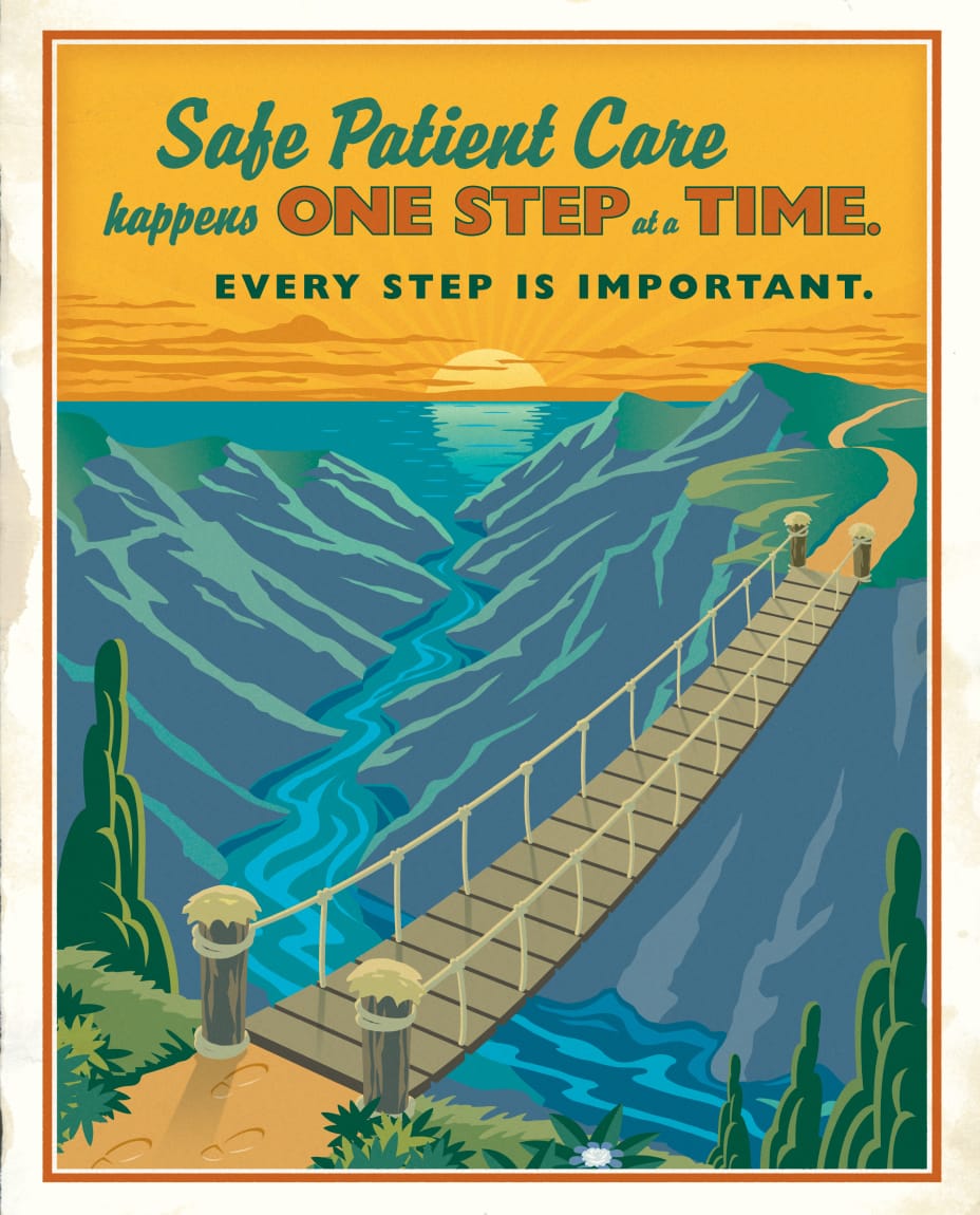"Safe Patient Care" poster illustration for HCA